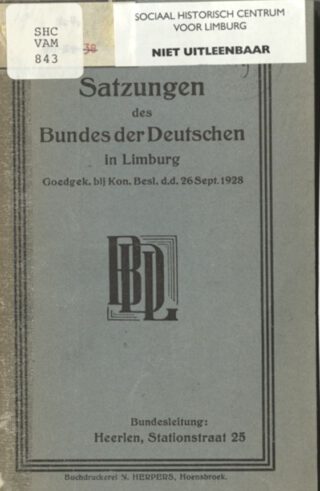 Statuten ‘Bund der Deutschen in Limburg’, ontvangen van Historisch Centrum Limburg d.d. 05-01-2022
