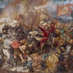Negentiende-eeuwse verbeelding van de Eerste slag bij Tannenberg, 1410 - Jan Matejko