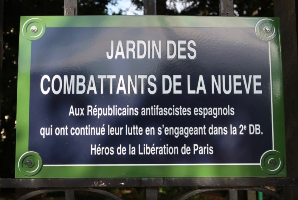Plaquette: "Jardin des Combattants-de-la-Nueve" 
