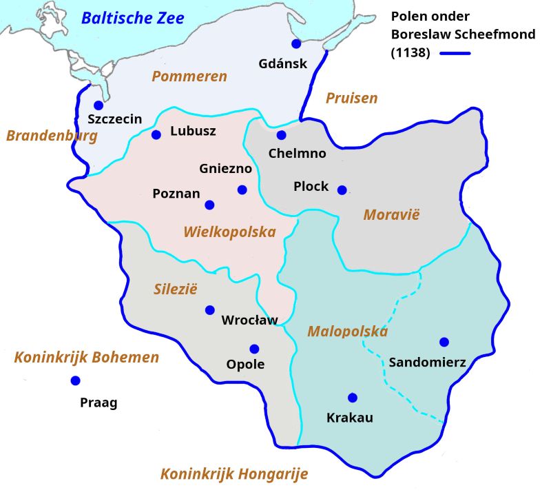 Polen ten tijde van Boleslaw Scheefmond (1138)