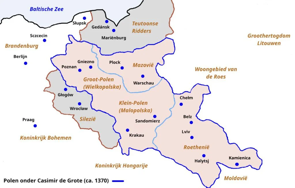 Polen ten tijde van Casimir de Grote (1370)