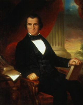 Portret van Andrew Johnson uit 1856