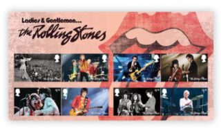 Acht van de Rolling Stones-postzegels