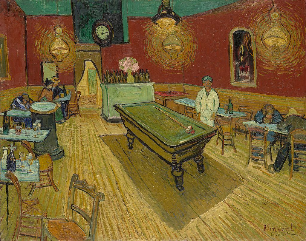 Vincent van Gogh, Het Nachtcafé, 1888. Doek 70 x 92 cm. Yale University Art Gallery, New Haven, Connecticut.