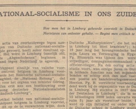 Bericht in het Algemeen Handelsblad van 14 september 1933 over de uitzetting van Duitse nationaal-socialisten die actief waren in Limburg
