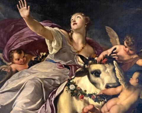 De Fenicische prinses Europa met daarbij de oppergod Zeus in de gedaante van een stier - Antonio Bellucci