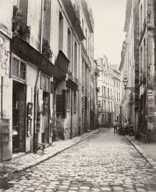 The Rue du Jardinet in Parijs, afgebroken door Haussmann om ruimte te maken voor de Boulevard Saint Germain.