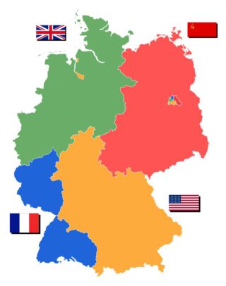De geallieerde bezettingszones in 1945