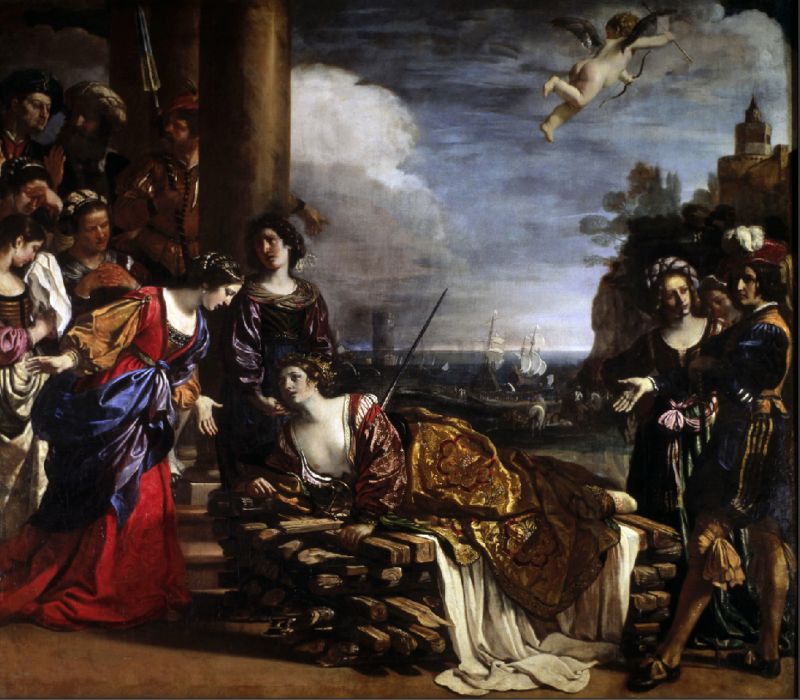De dood van koningin Dido - Guercino, 1631