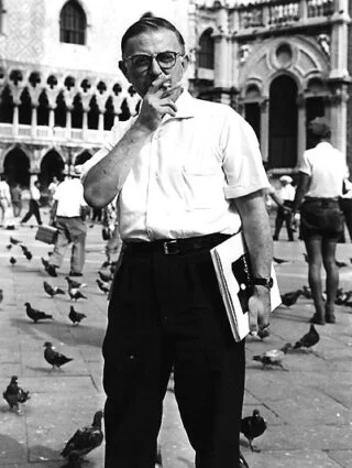 Jean-Paul Sartre Sartre in Venetië in 1951