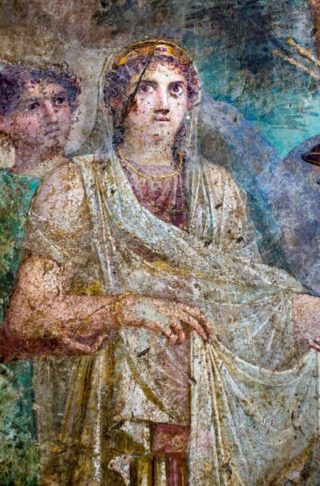 Juno op een antiek fresco in Pompeii (