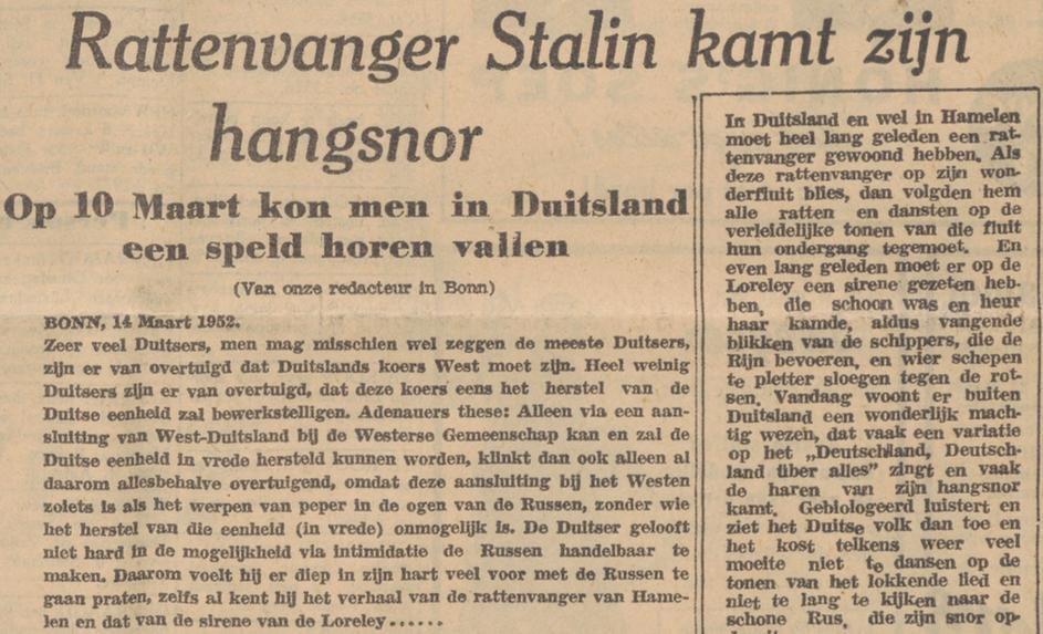 Kop in het Eindhovensch Dagblad van  19 maart 1952 