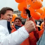 Mark Rutte voert campagne in Amsterdam voor de Tweede Kamerverkiezingen van 2010