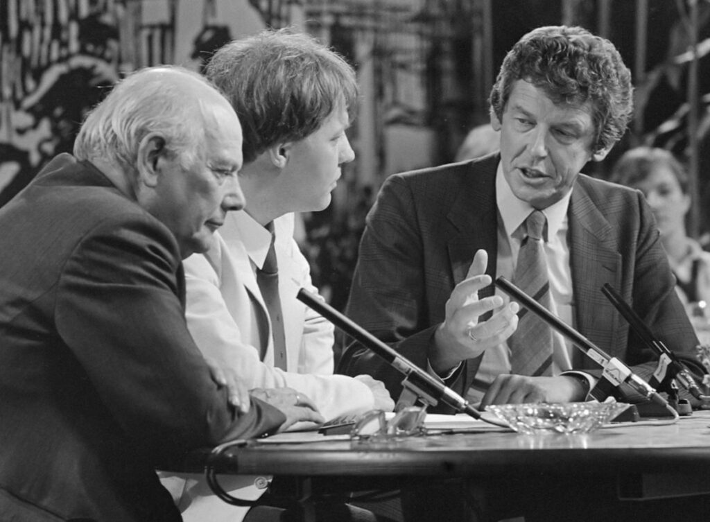 Wim Kok in debat met Joop den Uyl, 1982