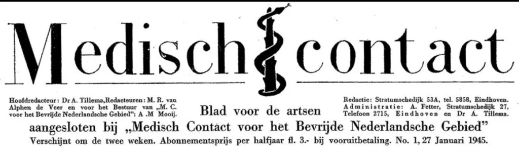 Logo van Medisch Contact op een uitgave van januari 1945