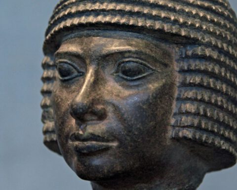Portret van een man, daterend uit de 4e dynastie van het Oude Rijk van Egypte, ca. 2550 v. Chr.