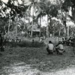Het Depot Speciale Troepen tijdens een actie in het dorp Salomoni (Zuid-Celebes), waarbij medio februari 1947 een aantal mannen werd doodgeschoten.