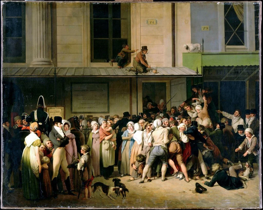 L'Entrée du théâtre de l'Ambigu-Comique à une représentation gratis  - Louis Léopold Boilly, 1819
