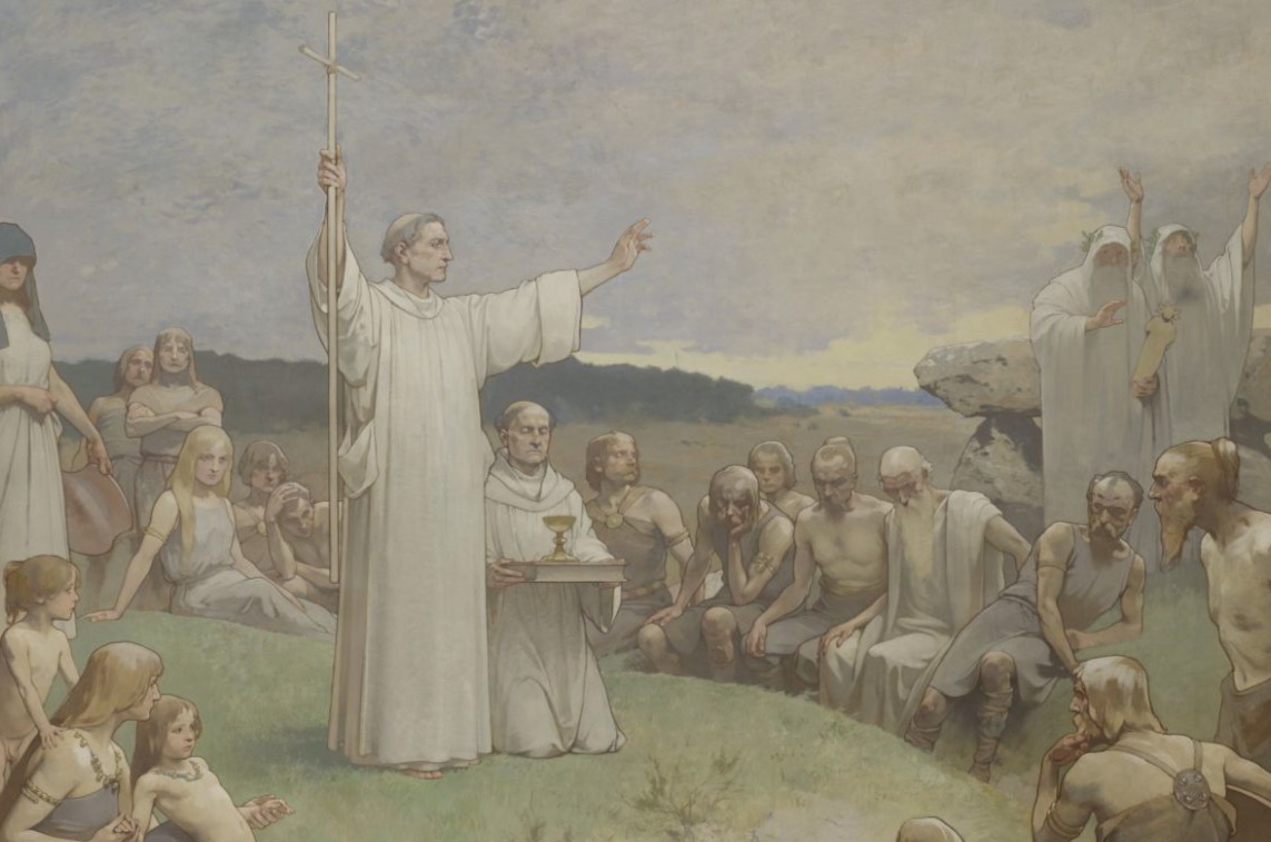 Willibrordus predikt het Christendom aan de Friezen - Georg Sturm