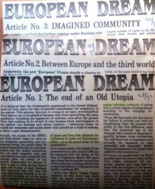 Artikelen in de Oekraïense pers uit 1992 over de 'Europese droom'