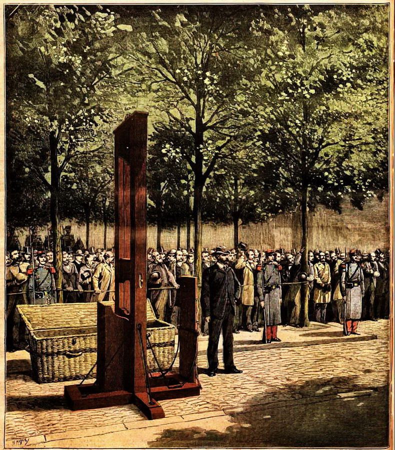 Afbeelding van een guillotine in Le Petit Journal, 8 augustus 1891