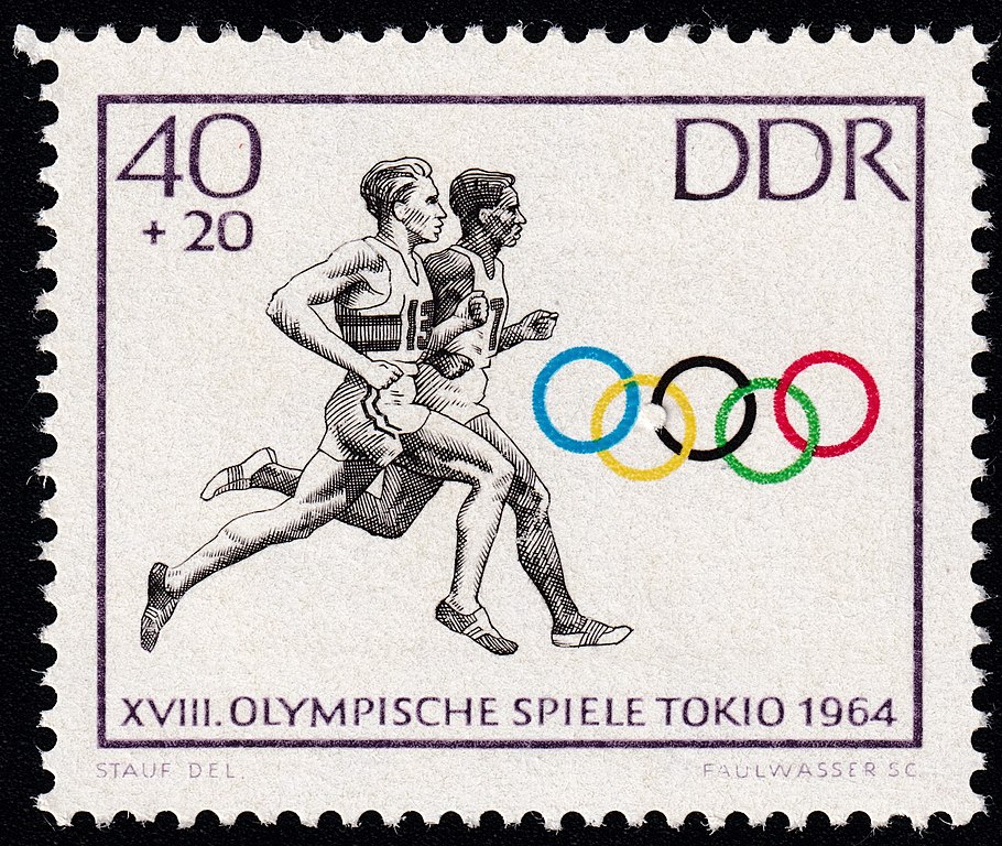 DDR-postzegel ter gelegenheid van de Olympische Spelen van 1964 in Tokio 