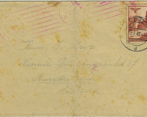 Envelop waarmee Schelvis zijn brief verstuurde