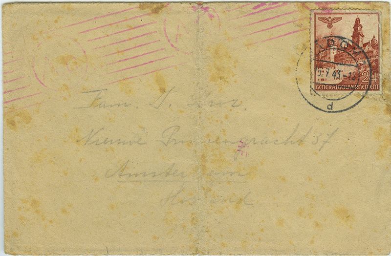 Envelop waarmee Schelvis zijn brief verstuurde