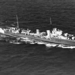 HMS Hereward, het schip waarmee koningin Wilhelmina het land ontvluchtte. Foto uit 1939