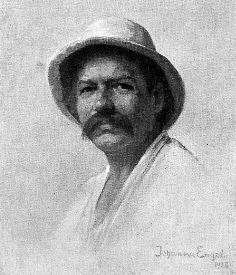 Portret van Albert Schweitzer door J. Engel 