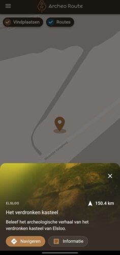 Screenshot van de Archeo Route Limburg app