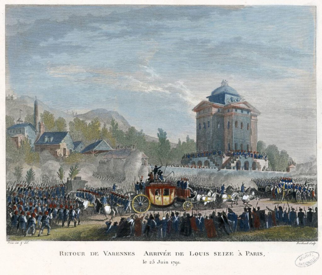 De terugkeer van Lodewijk XVI in Parijs na zijn aanhouding in Varennes, 25 juni 1791