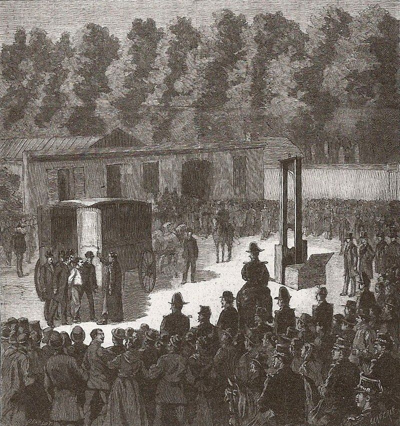 Executie met de guillotine in Bordeaux, 1891