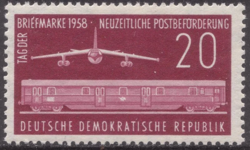 Baade 152 op een DDR-postzegel uit 1958