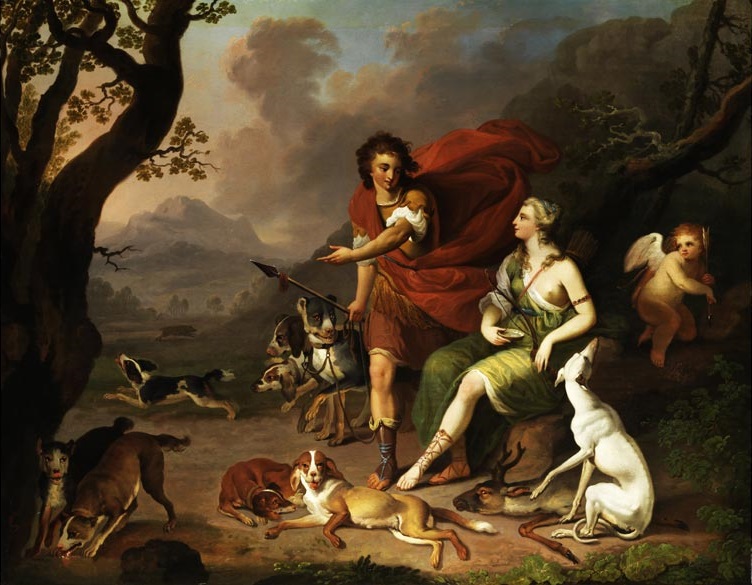 Diana (Artemis) en Orion - Schilder uit de kring van Johann Heinrich Tischbein, na 1762