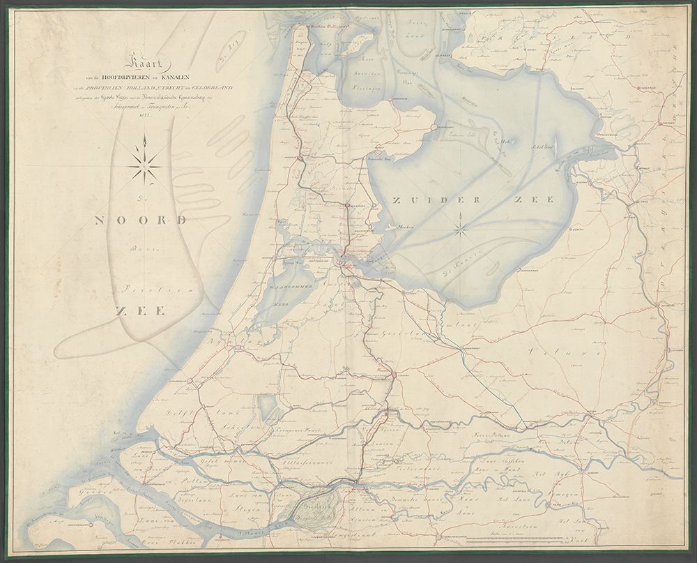 'Kaart van de hoofdrivieren en kanalen in de provinciën Holland, Utrecht en Gelderland' 