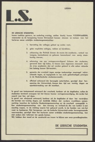 Manifest der Leidse studenten, 1941 