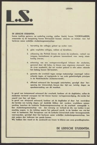 Manifest der Leidse studenten, 1941 