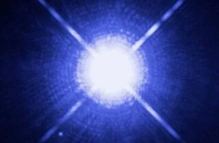 Foto van de ster Sirius, gemaakt met de Hubble-telescoop