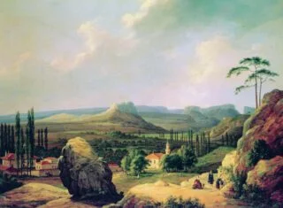 Nikanor Tsjernetsov, Zicht op de vallei van Karalez op de zuidelijke oever van de Krim (1839) (Tretjakovgalerij Moskou)