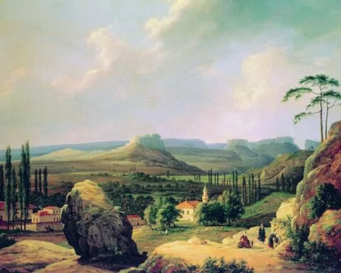 Nikanor Tsjernetsov, Zicht op de vallei van Karalez op de zuidelijke oever van de Krim (1839) (Tretjakovgalerij Moskou)