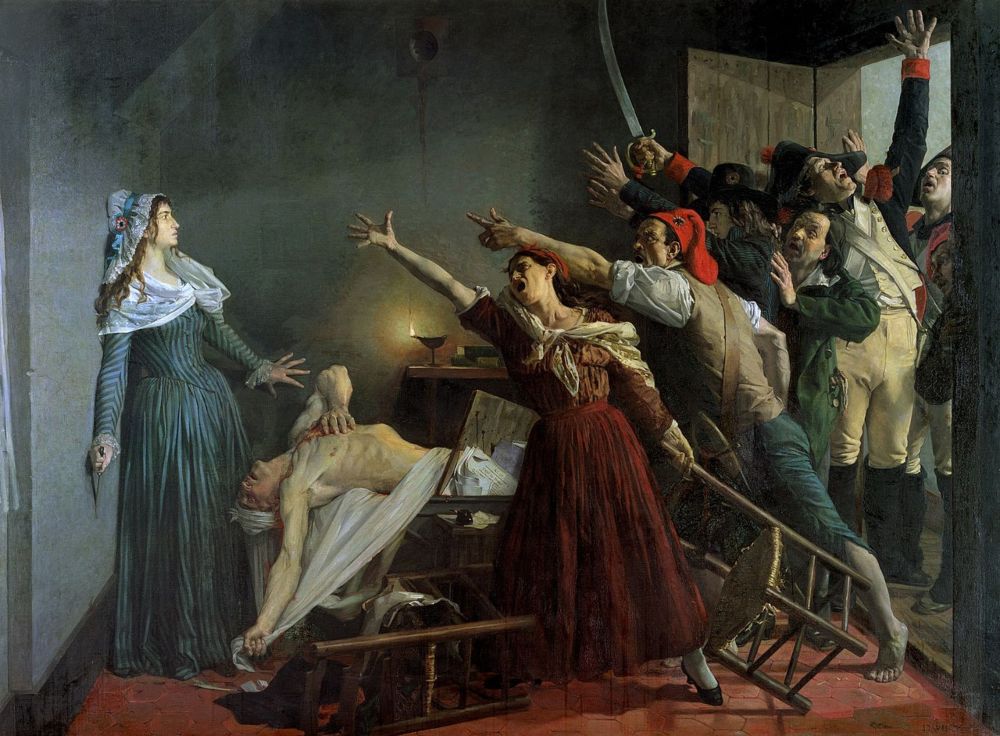 De arrestatie van Charlotte Corday - Jean Joseph Weerts, ca. 1882