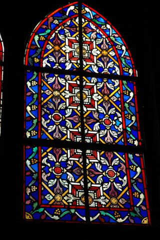Glas-in-lood-raam in de kerk van Santa Rosalia