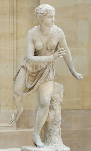 Sculptuur van Atalanta in het Louvre