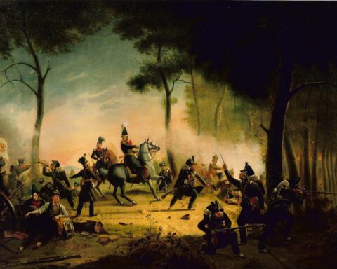 De Vrijwillige Jagers der Leijdsche Hoogeschool, in het Avond gevecht te Bautersem, 11 augustus 1831