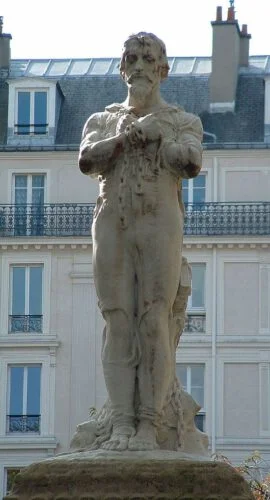 Beeld van Michael Servet in Parijs