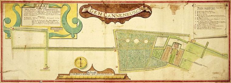 Kaart van het landgoed Cannenbuch uit 1761 door F. Beyerink