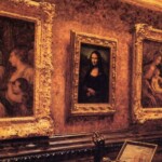 Schilderij van Louis Béroud's uit 1911 waarop de Mona Lisa te zien is in het Louvre, kort voor de diefstal