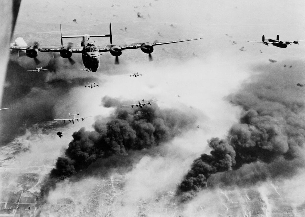 USAAF-bommenwerpers boven Ploiești tijdens de Tweede Wereldoorlog, 31 mei 1944