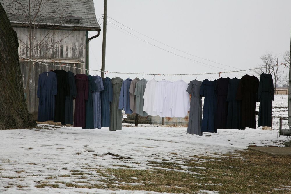 Waslijn in een Amish-gemeenschap